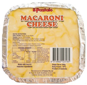 Macaroni and Cheese Single Serve 200gm FROZEN PICK UP ONLY