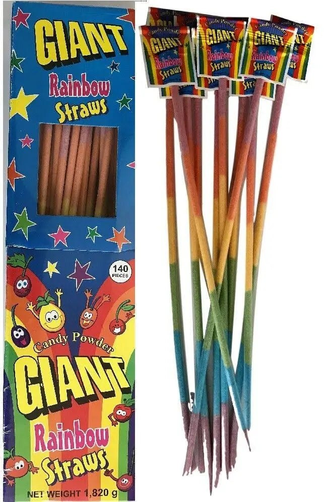 Rainbow Giant Straws Each