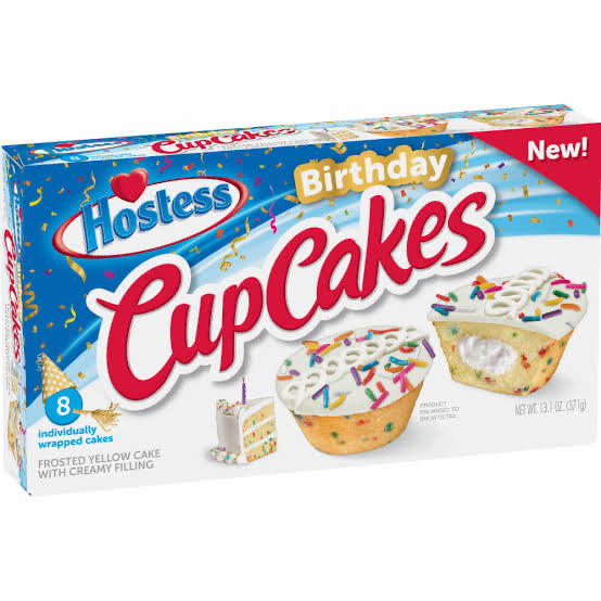 Hostess Birthday Cupcakes x8