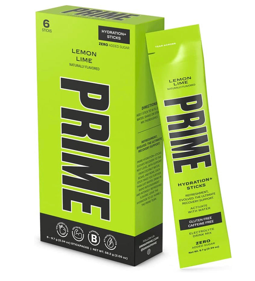 Prime Hydration Lemon Lime x6 Sticks